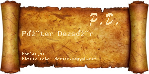Péter Dezsér névjegykártya